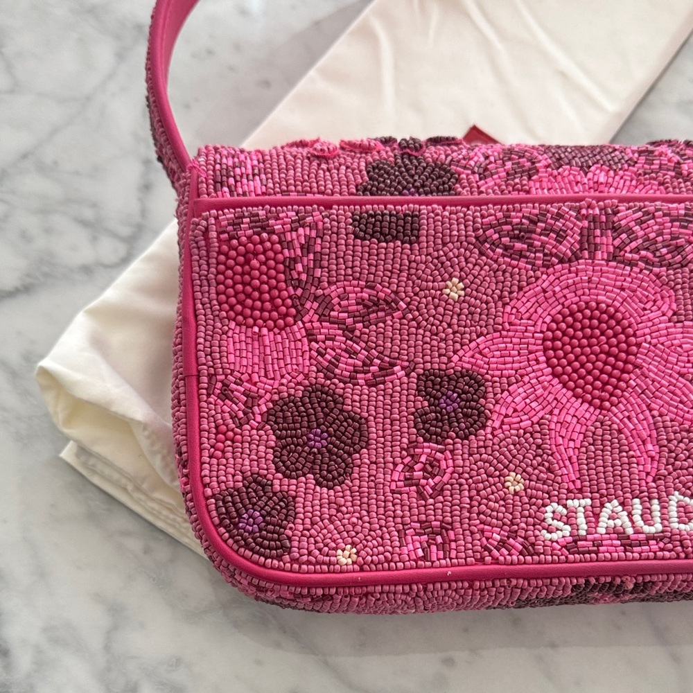 Staud TOMMY BEADED BAG BLOSSOM GARDEN PARTY pink - Picture 9 of 14